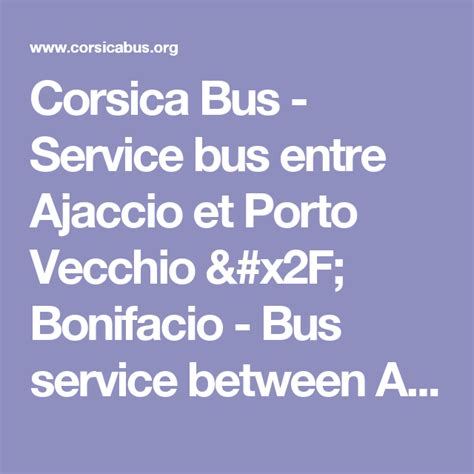 bus bonifacio porto vecchio.